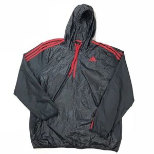 Adidas XL Black/Red Pullover Windbreaker